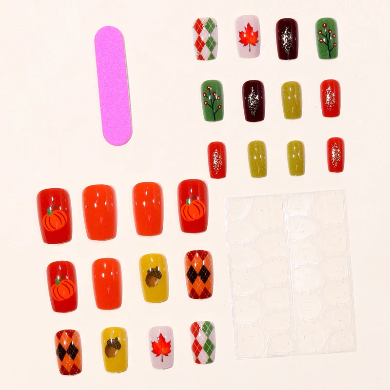 Autumn-Themed 3D Nail Art Set Stornfield