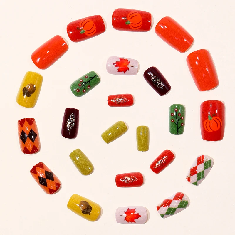 Autumn-Themed 3D Nail Art Set Stornfield