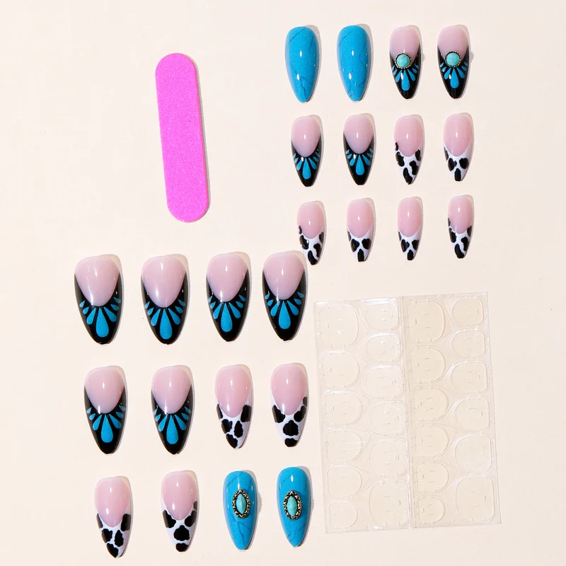 Artistic Stiletto Nail Art Extensions with 3D Accents Stornfield