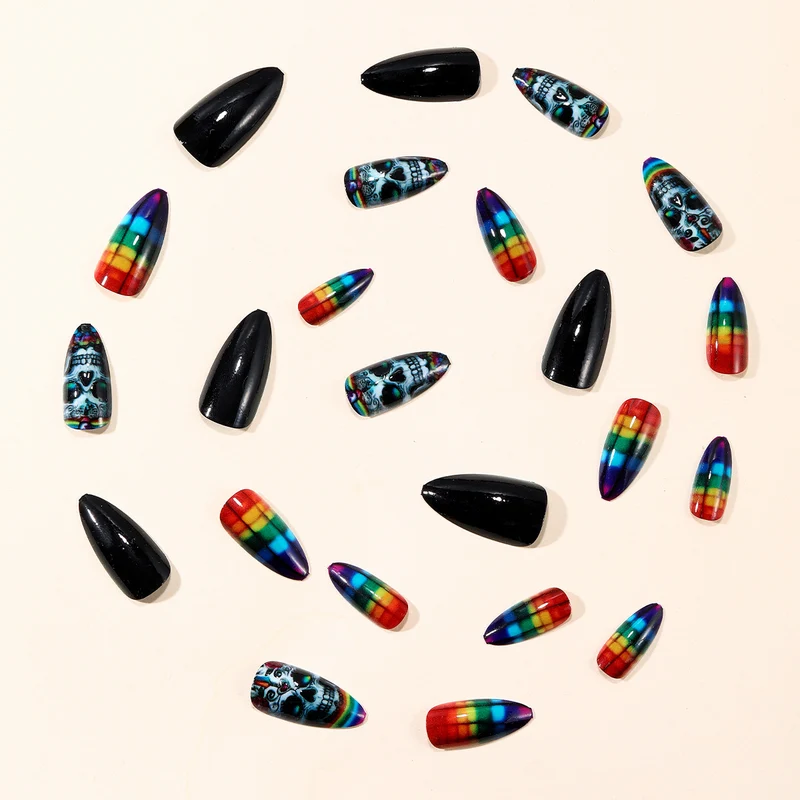 Artistic Skull-Design Nail Art Extensions Stornfield