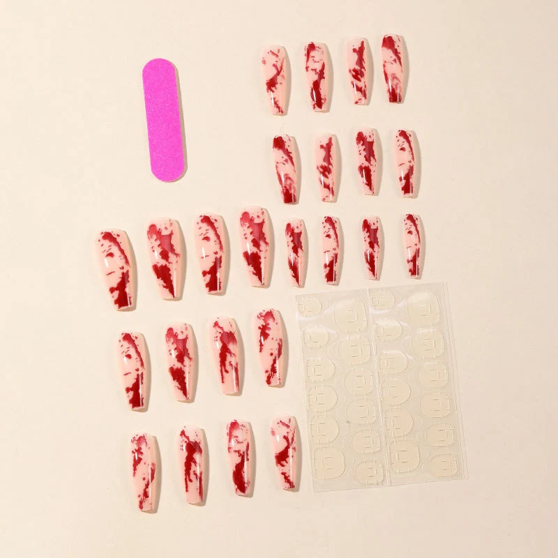 Artistic Blood Splatter Nail Art Extensions Stornfield