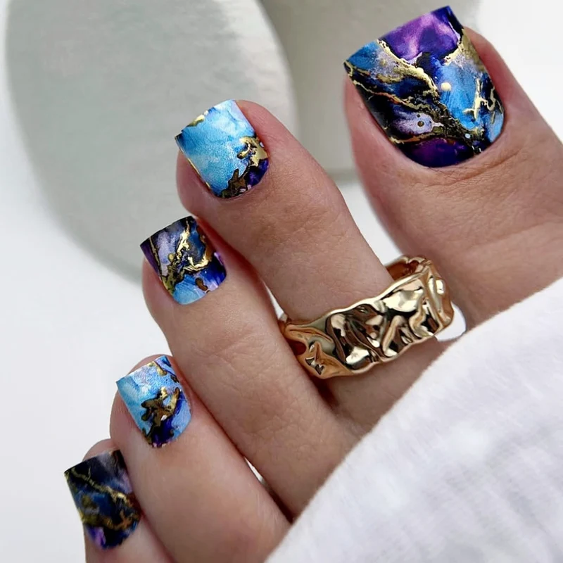 Artistic 3D Marble Effect Nail Art Stornfield