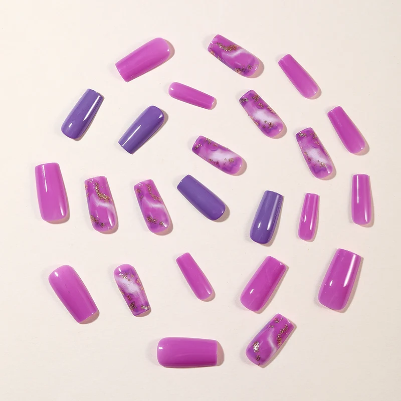 Artistic 3D Marble Acrylic Nail Extensions Stornfield