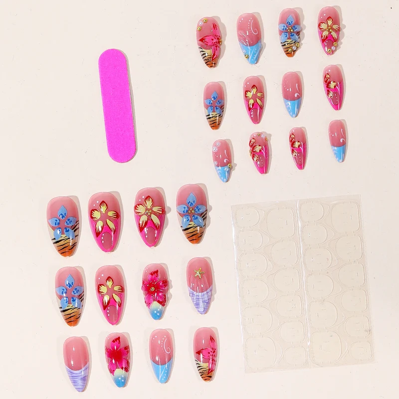 Artistic 3D Floral Nail Extensions Stornfield