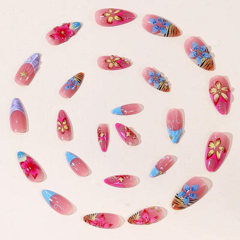 Artistic 3D Floral Nail Extensions Stornfield