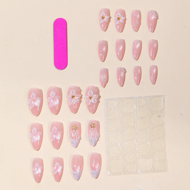 Artistic 3D Floral Nail Art Extensions Stornfield