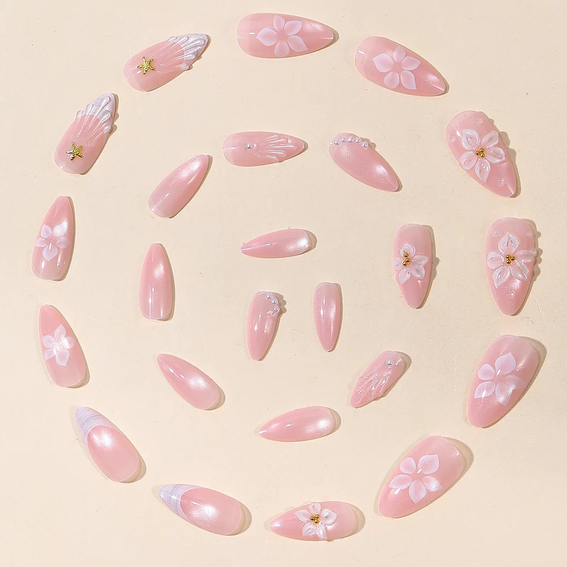Artistic 3D Floral Nail Art Extensions Stornfield
