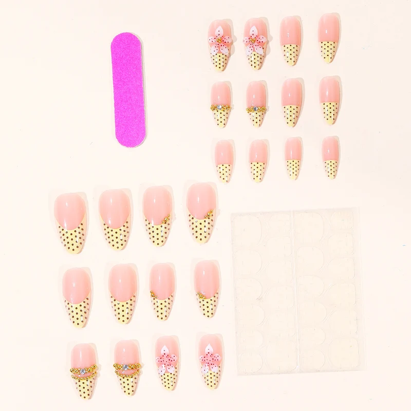 Artistic 3D Floral Accent Stiletto Nail Art Extensions Stornfield