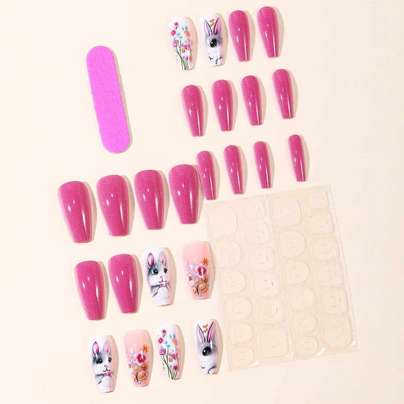Artistic 3D Bunny and Floral Nail Art Stornfield