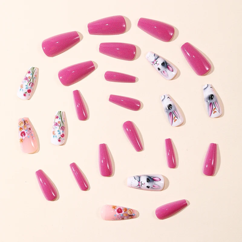 Artistic 3D Bunny and Floral Nail Art Stornfield