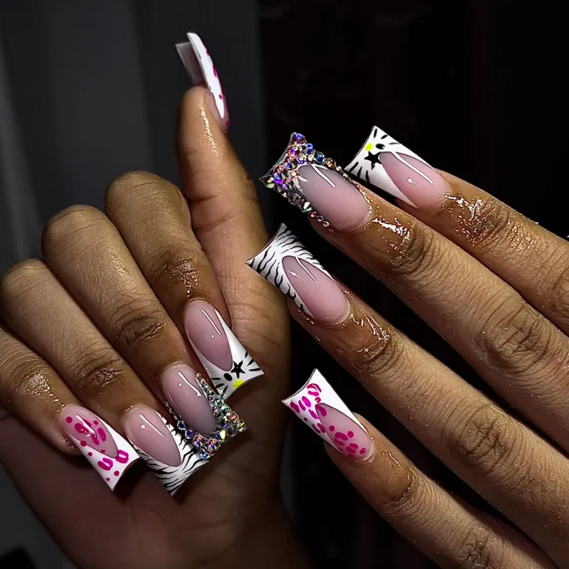 Artistic 3D Acrylic Nail Art Extensions Stornfield