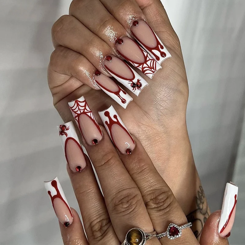3D Spider and Web Nail Art Extensions Stornfield
