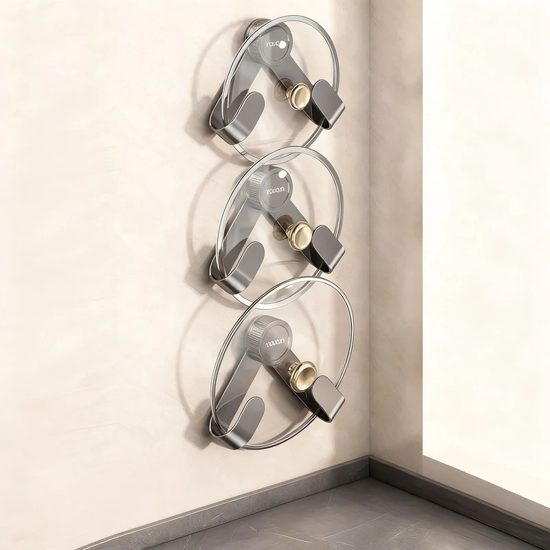 Stainless steel kitchen shelf with suction cup