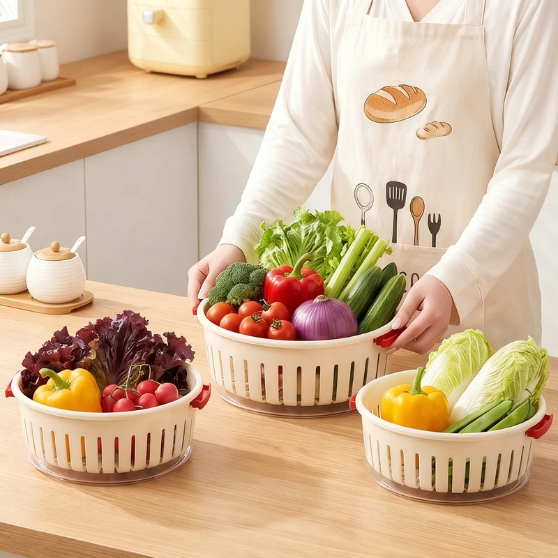 Vegetable washing sieve, two-piece, removable