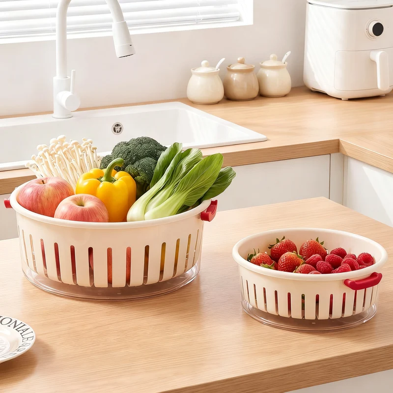 Vegetable washing sieve, two-piece, removable
