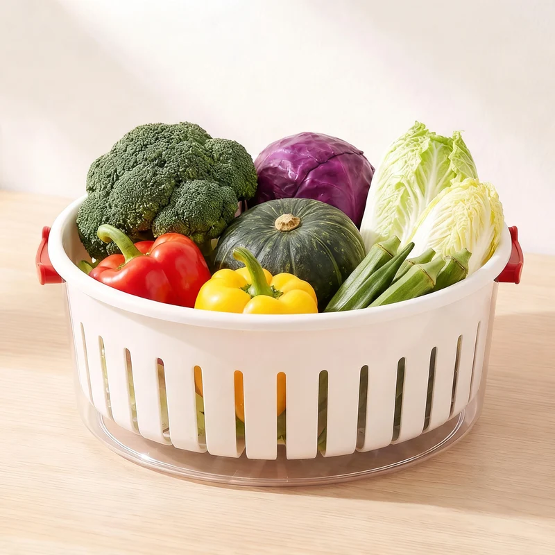 Vegetable washing sieve, two-piece, removable