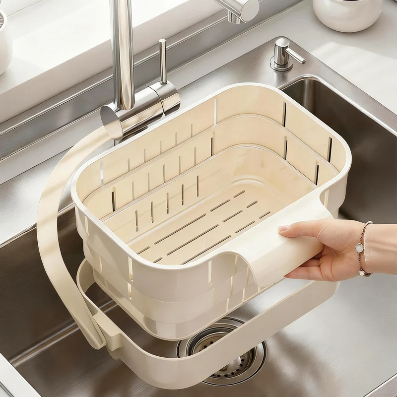 Collapsible Draining Basket for the Sink