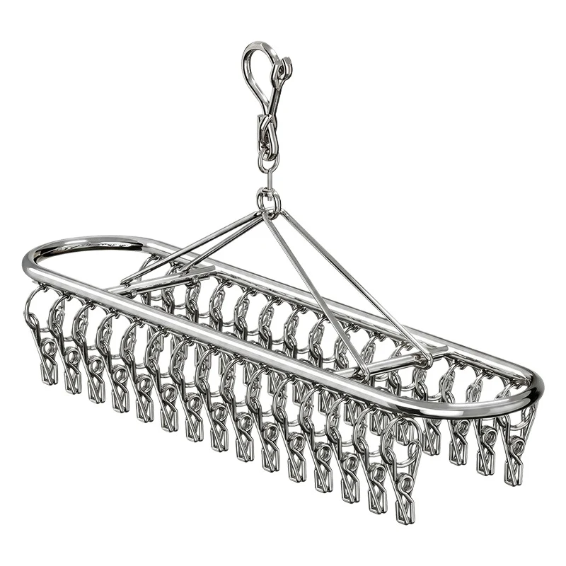 Stainless steel drying rack with 10, 20 or 30 clips