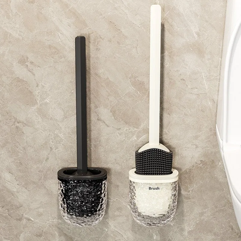 Silicone toilet brush, wall-mounted