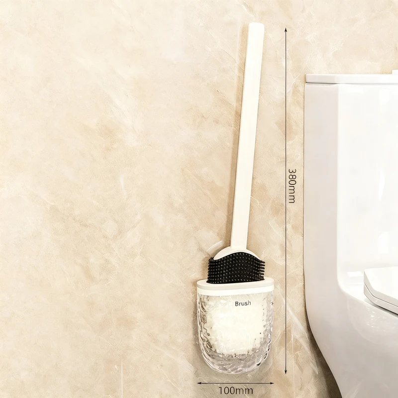 Silicone toilet brush, wall-mounted