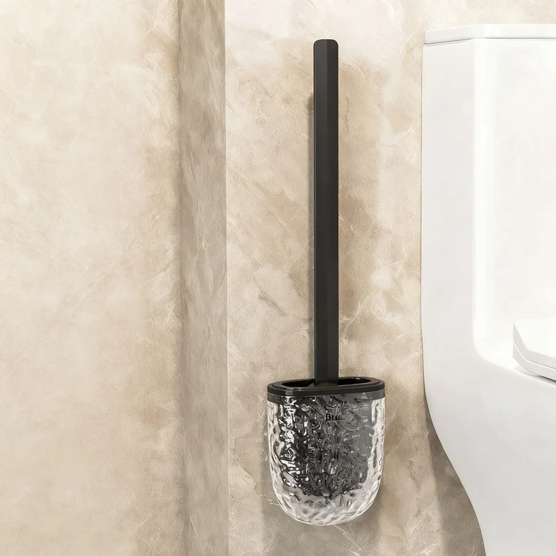 Silicone toilet brush, wall-mounted