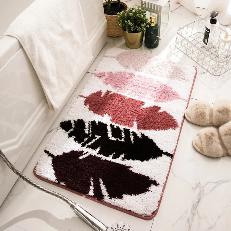 Strukturierter Blattdesign Badmatte
