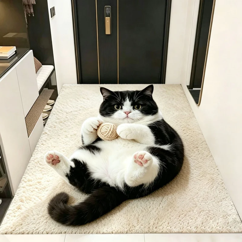 Plüsch Katzen-Themen Teppich