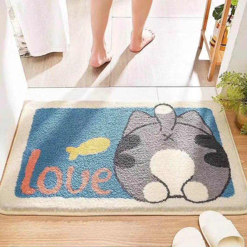 Verspielte katzenmotivierte Badematte