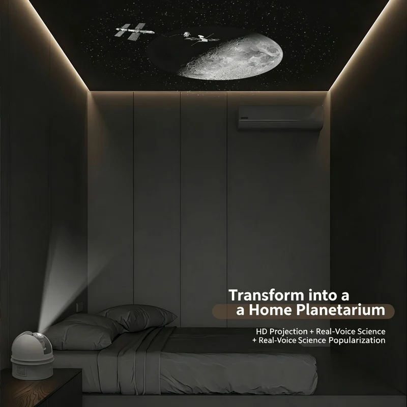 Starry sky projection lamp with voice guidance