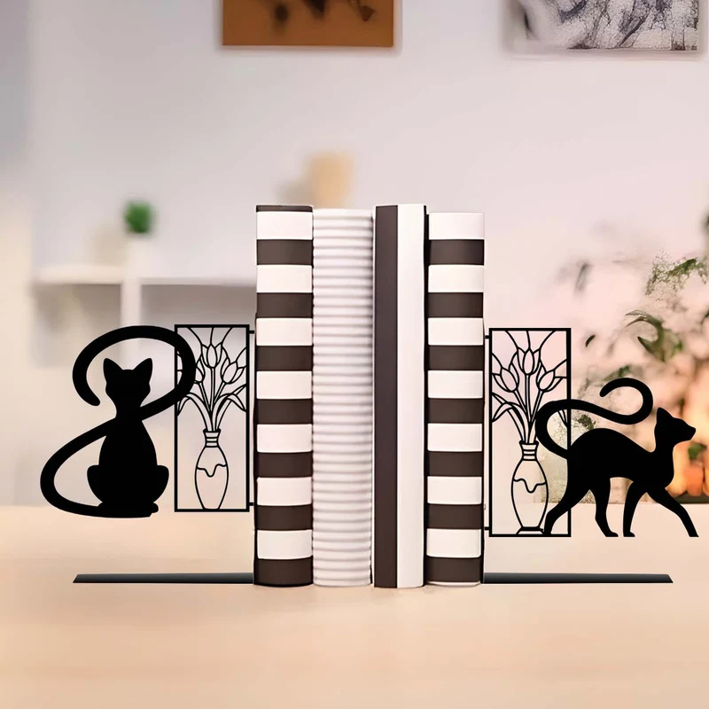 Künstlerische katzenmotivierte Buchendstücke
