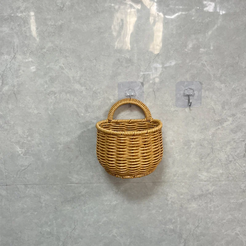 Decorative Wall-Mounted Wicker Storage Basket Stornfield