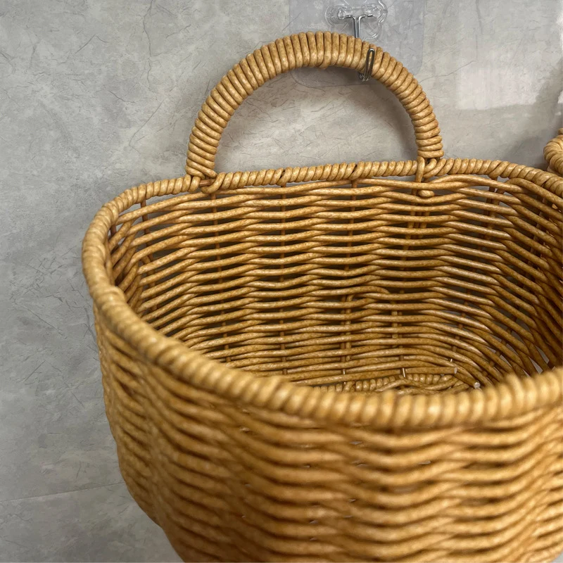 Decorative Wall-Mounted Wicker Storage Basket Stornfield