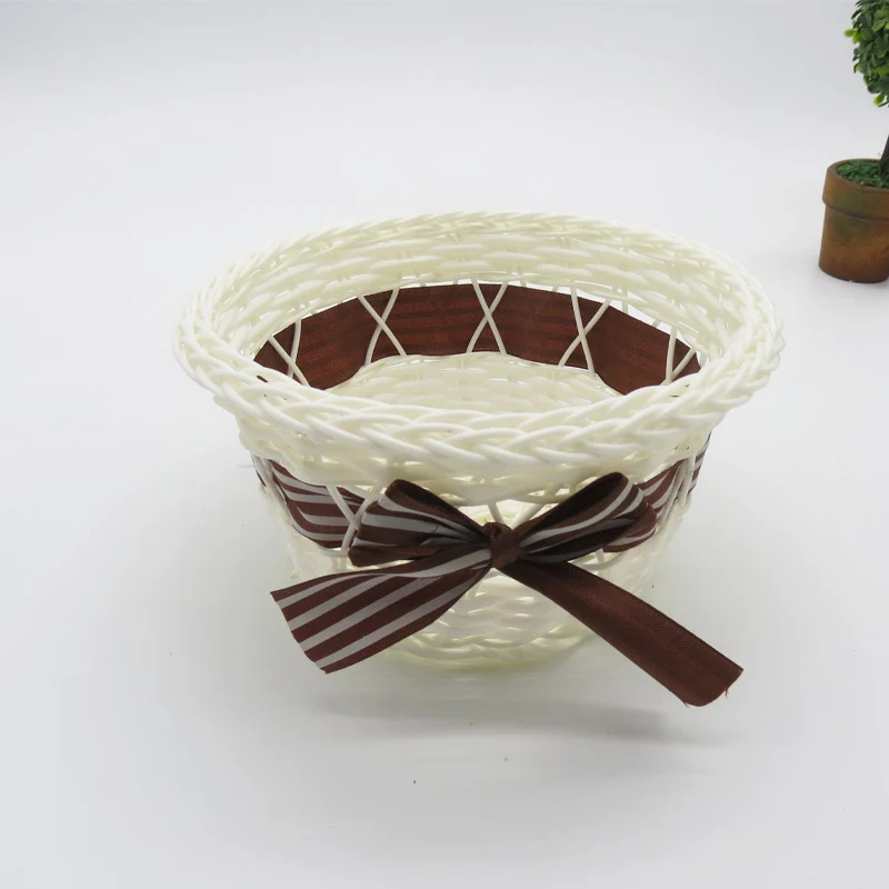 Decorative Ribbon-Trimmed Woven Basket Stornfield