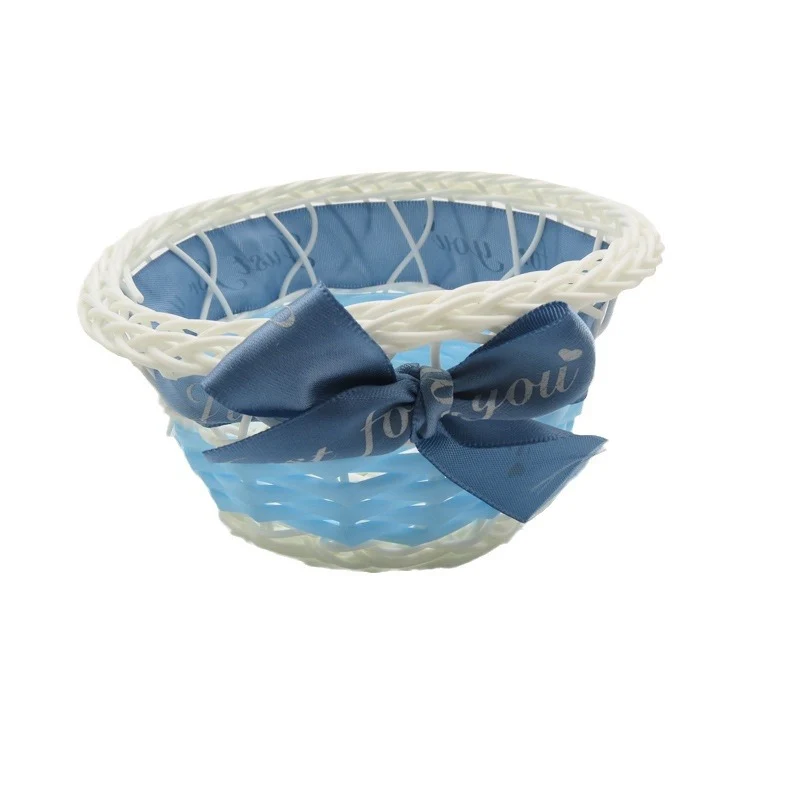 Decorative Ribbon-Trimmed Woven Basket Stornfield
