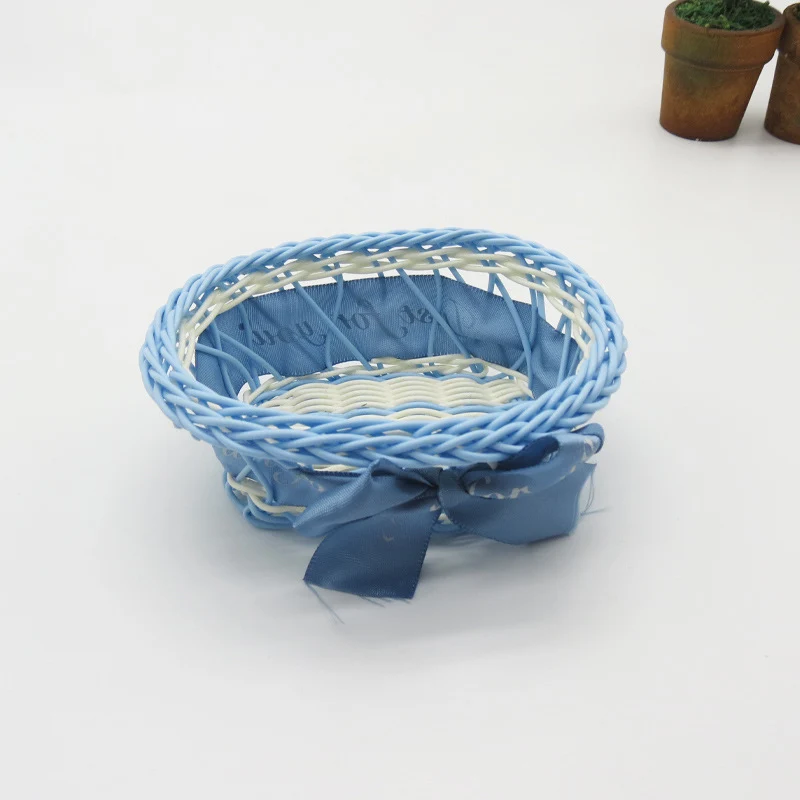 Decorative Ribbon-Trimmed Woven Basket Stornfield
