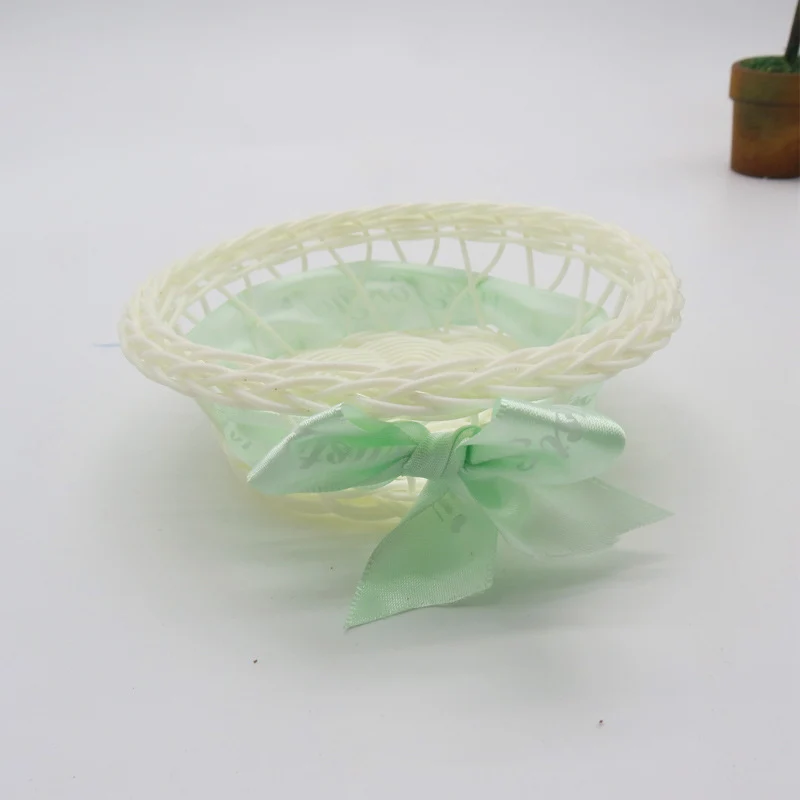 Decorative Ribbon-Trimmed Woven Basket Stornfield