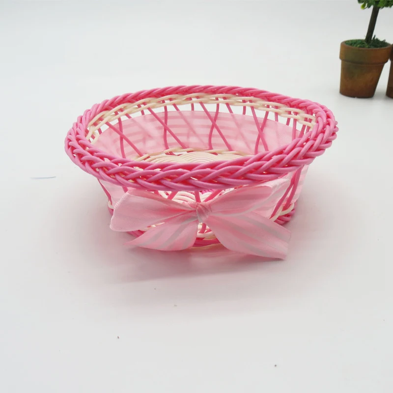 Decorative Ribbon-Trimmed Woven Basket Stornfield