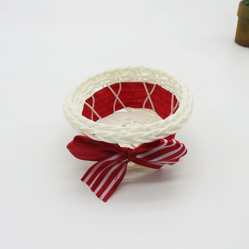 Decorative Ribbon-Trimmed Woven Basket Stornfield
