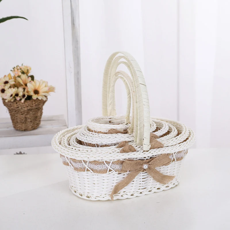 Decorative Floral Woven Basket Set Stornfield