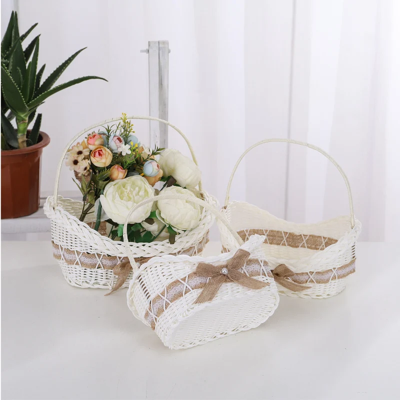 Decorative Floral Woven Basket Set Stornfield
