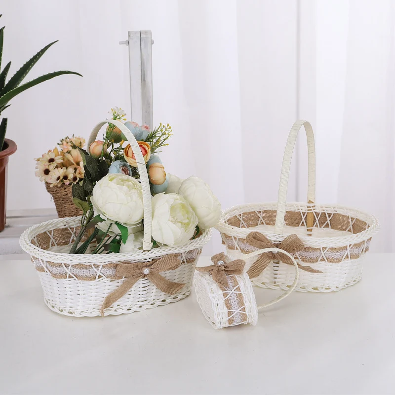 Decorative Floral Woven Basket Set Stornfield