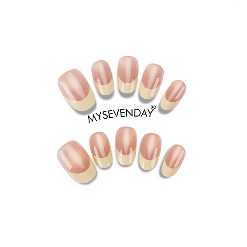 Glossy French Tip Press-On Nails Stornfield