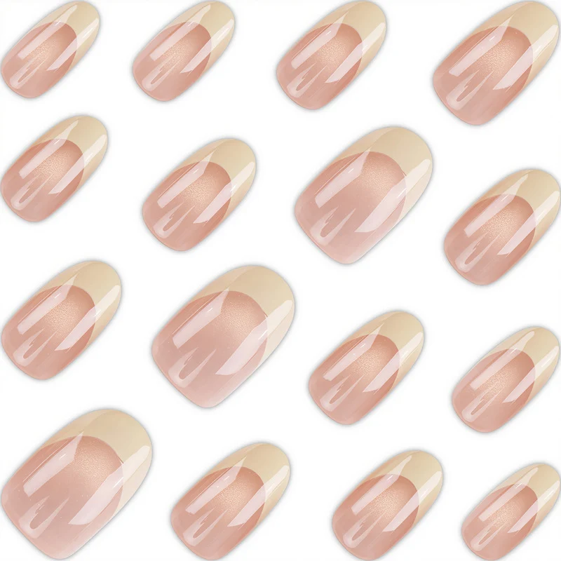 Glossy French Tip Press-On Nails Stornfield