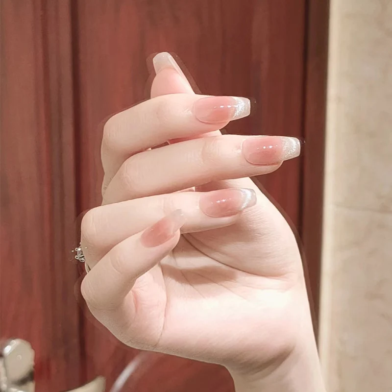 Glossy French Tip Press-On Nails Stornfield 1789388697