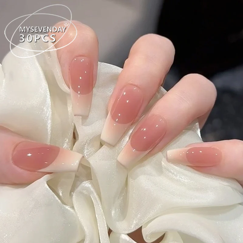 Glossy French Tip Press-On Nail Set Stornfield