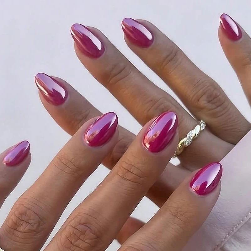 Glossy Almond-Shaped Press-On Nail Extensions Stornfield