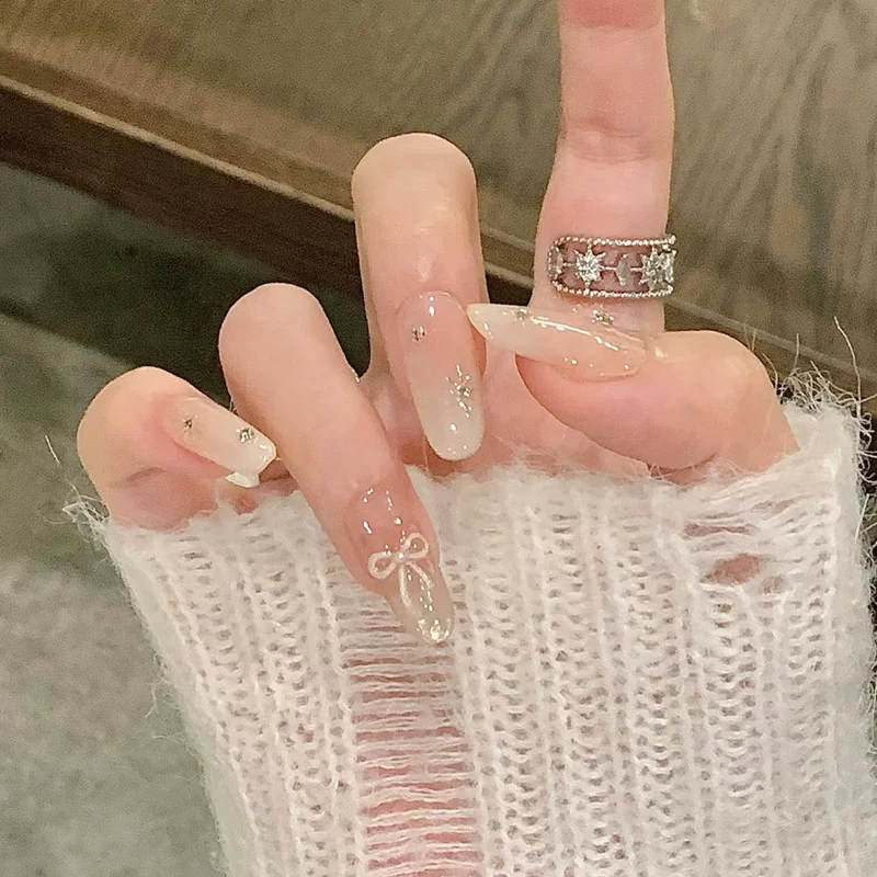 Glittering Long Press-On Nail Art Set Stornfield
