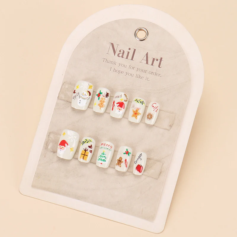 Glamorous Press-On Nail Set with Decorative Gemstone Accents Stornfield