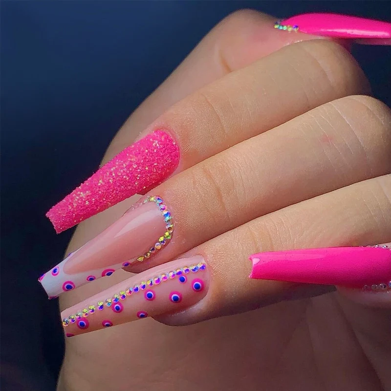 Glamorous Glittery Stiletto Press-On Nails Stornfield