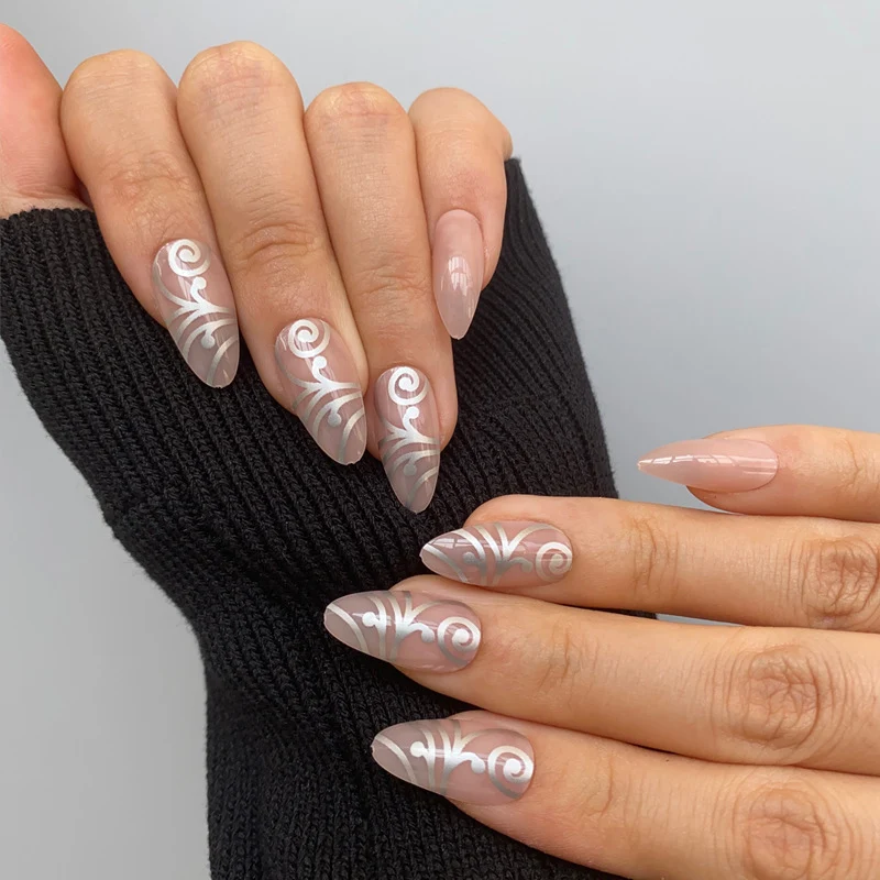 Glamorous Glittery Stiletto Press-On Nails Stornfield